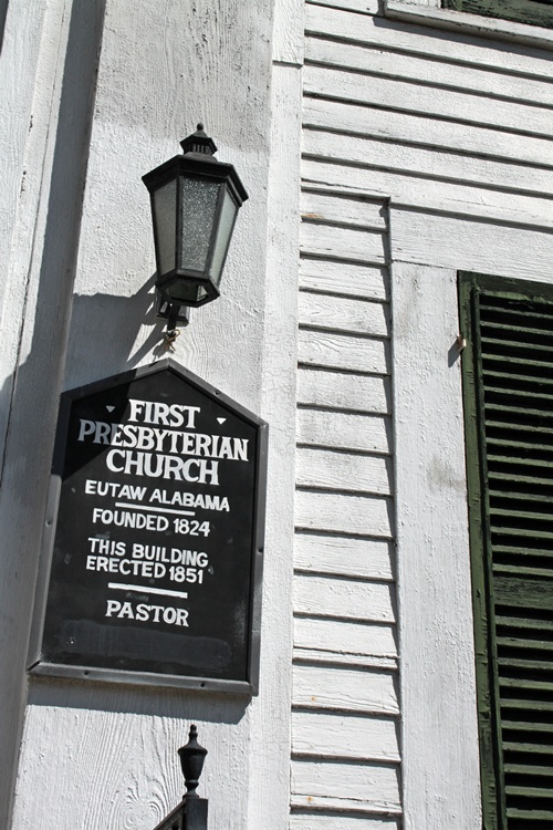 Sign on front of the church