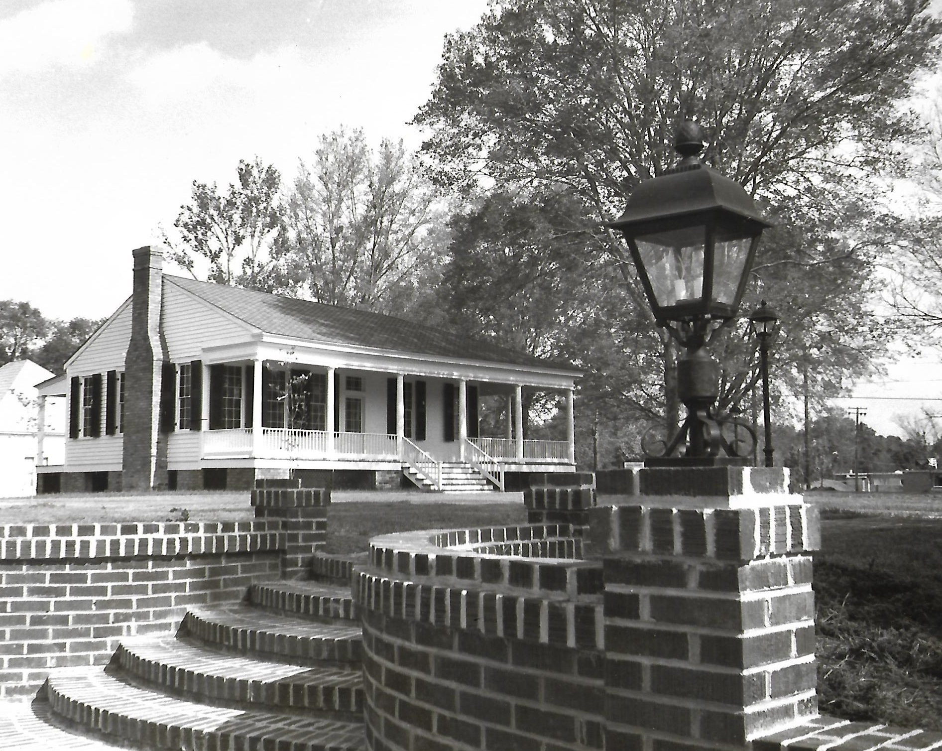 Photo of the steps to the garden with the house in the background